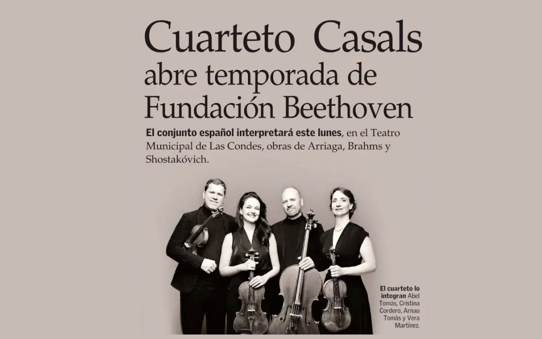 Cuarteto Casals abre temporada de Fundación Beethoven